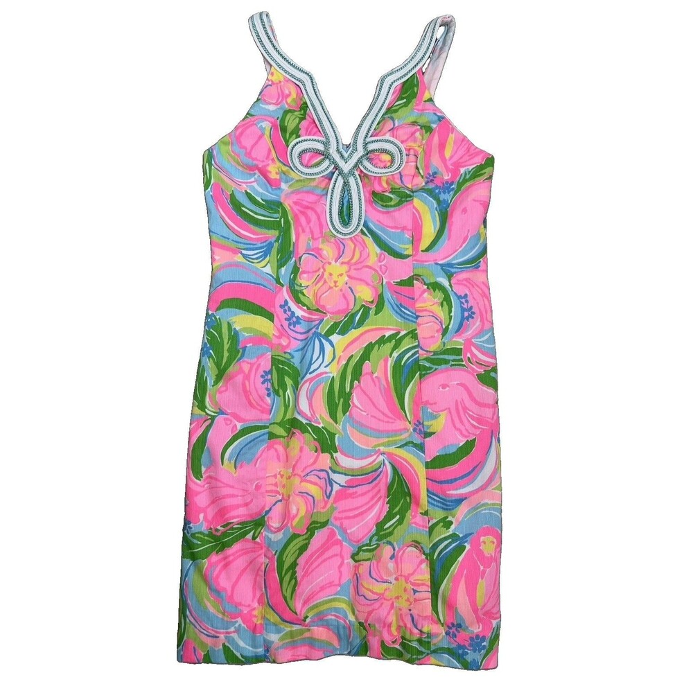 Lilly Pulitzer Tessa Shift Dress Size 6 So A Peeling Pink Floral Sleeveless